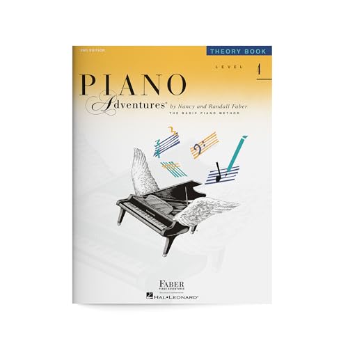 Piano Adventures Theory Book Level 4, 2nd Edition cover with winged piano.