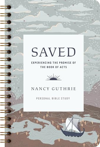 Spiral-bound Bible study book with “Saved” title and nautical imagery.