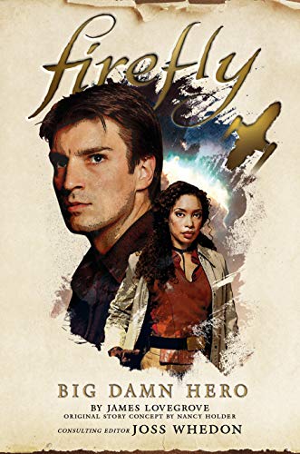 Book cover featuring Mal Reynolds and Zoe Washburne, with a fiery background.
