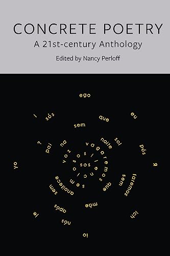 Book cover: "Concrete Poetry" anthology with abstract yellow text design.