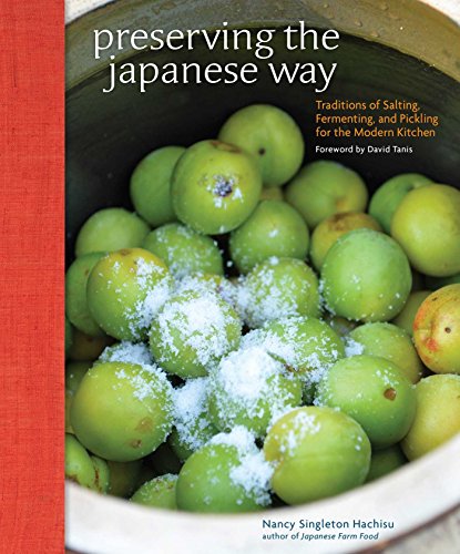 Book cover: green plums with salt, titled "Preserving the Japanese Way.