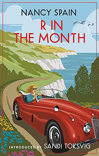 Book cover: red car on coastal road, woman driving, blue sky.