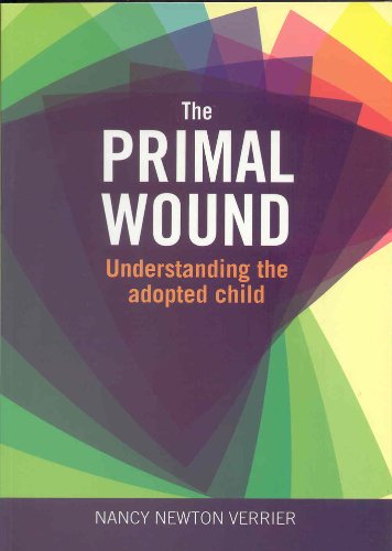 Book cover for The Primal Wound by Nancy Newton Verrier with colorful geometric shapes.