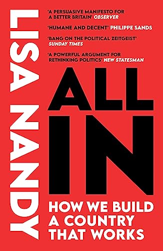 Red book cover with bold white text: "Lisa Nandy" and "All In".
