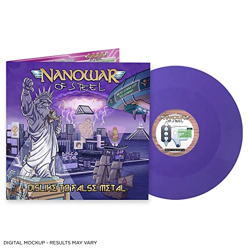Nanowar of Steel vinyl record with purple disc and illustrated gatefold cover art.