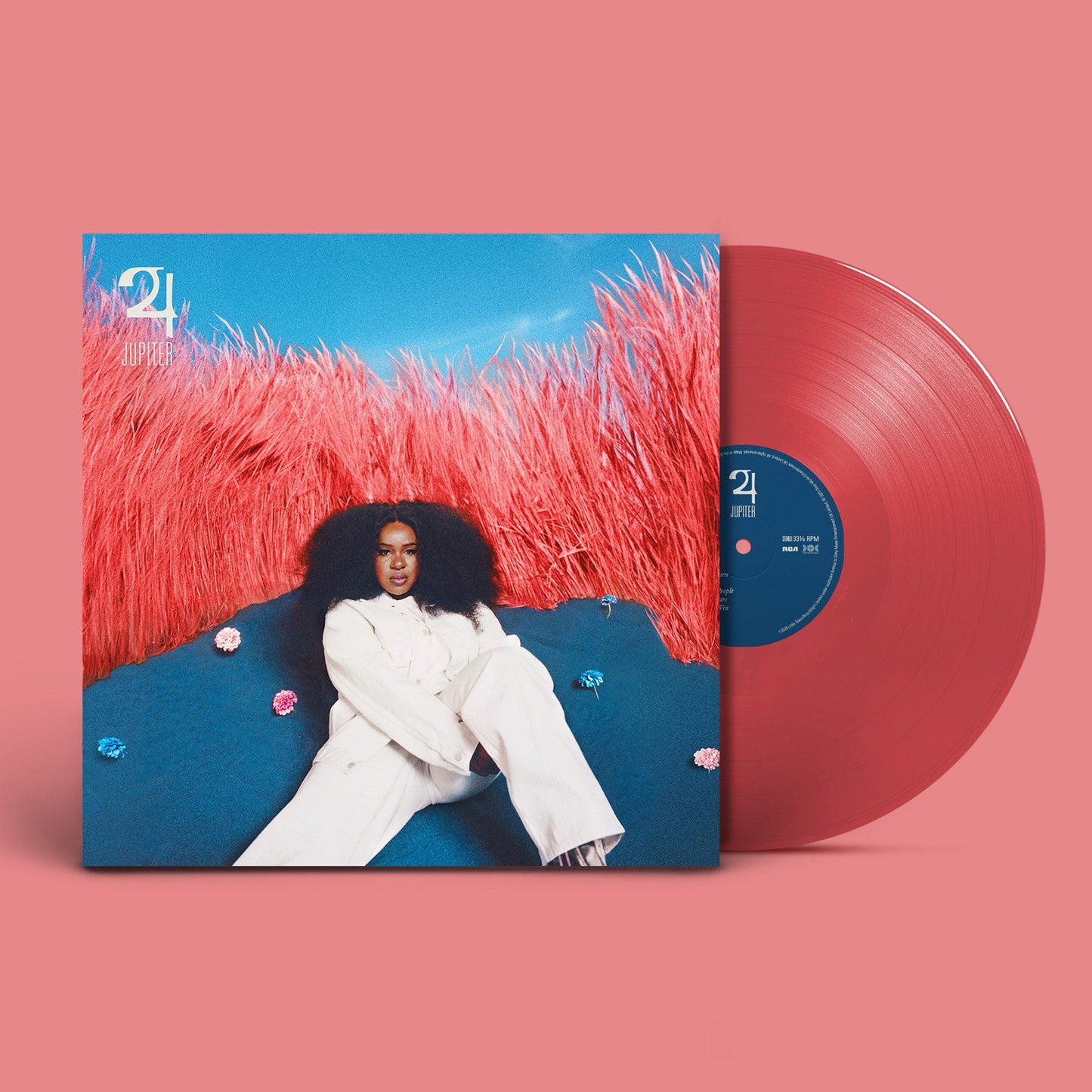 Red vinyl LP of Nao’s “Jupiter” with album artwork featuring a woman.