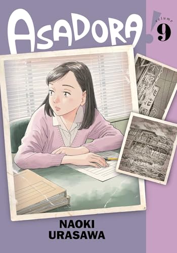 Manga volume 9 cover: young woman with photos, titled "Asadora!".