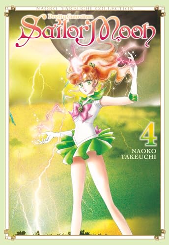 Sailor Jupiter stands in a lightning storm on the cover of Sailor Moon volume 4.