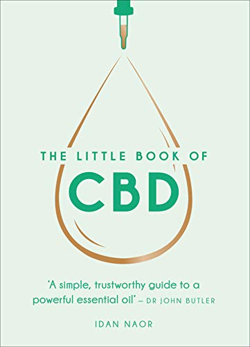 Book cover with a green CBD droplet and teal text.