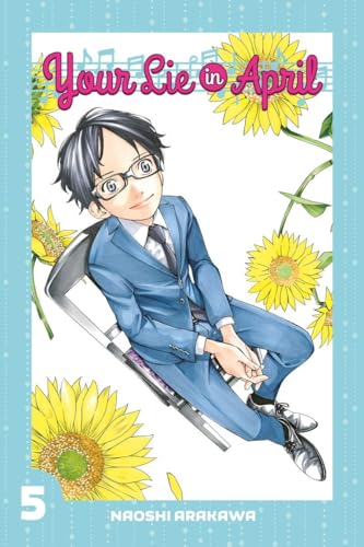 Your Lie in April" volume 5 cover with a boy and sunflowers.