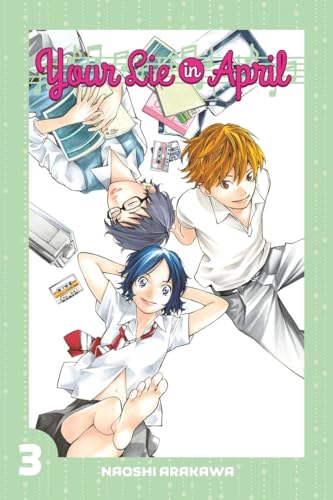 Three anime characters lying down on a light green background with the book title.