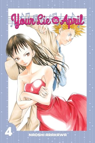 Your Lie in April" manga volume 4 cover with two young people embracing.
