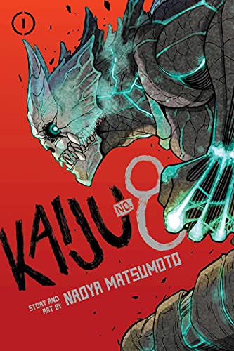 Manga cover featuring a grey, glowing monster on a bright red background.