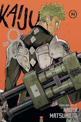 Manga cover showing a spiky-haired character in tactical armor carrying a large green weapon.