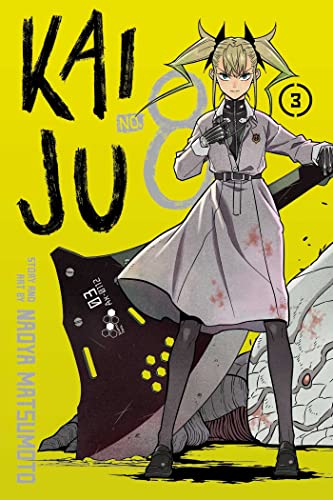 Manga cover of Kaiju No. 8 volume 3 featuring a blonde girl in uniform.