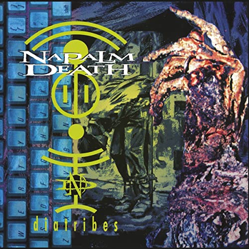 Napalm Death “Diatribes” CD cover: distorted imagery of a hand and figures.