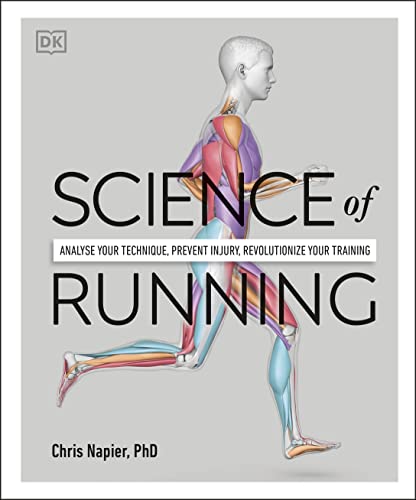 Book cover: “Science of Running” with anatomical illustration of a runner.