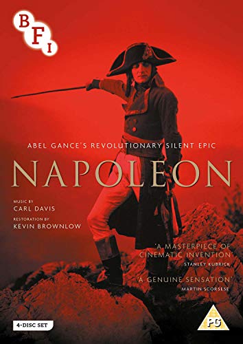 DVD cover for "Napoleon" featuring a man in Napoleonic military attire.