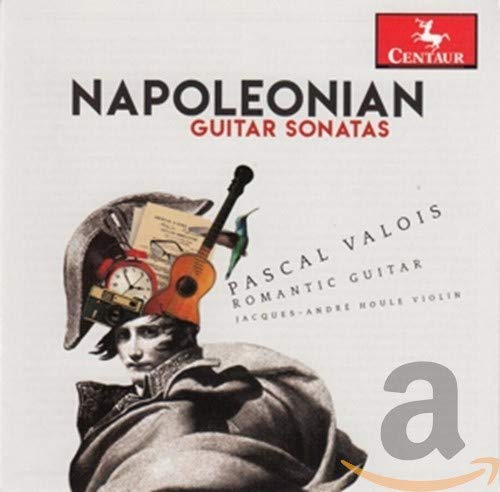 A CD cover featuring a black-and-white portrait of Napoleon with a guitar emerging.