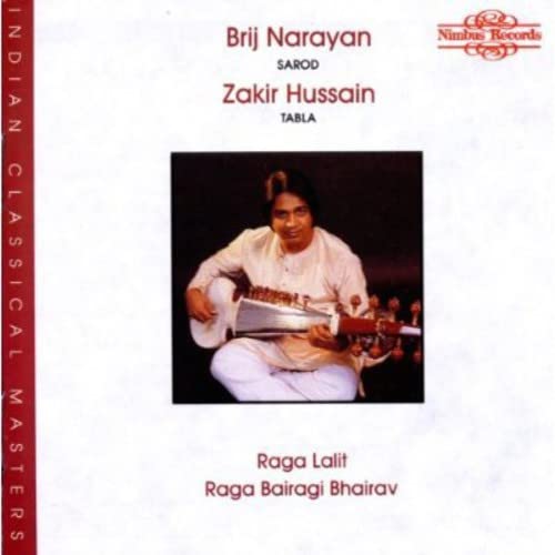 CD cover featuring a man playing a sarod, with red text on the spine.