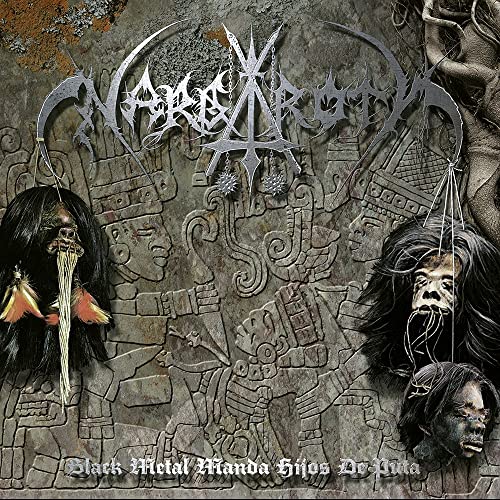 Nargaroth album cover: dark, textured stone with skulls and band logo.