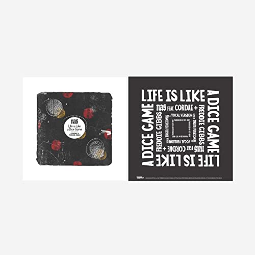 Vinyl record packaging for Nas, Cordae, and Freddie Gibbs’ “Life is Like a Dice Game.”