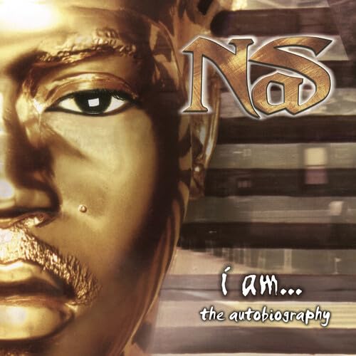 Golden bust of Nas, album cover for “I Am… The Autobiography.”