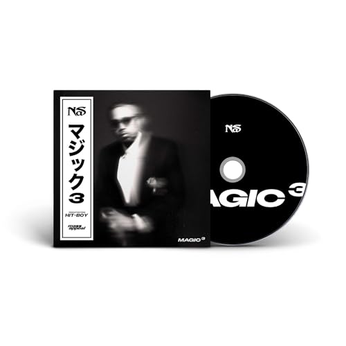 Nas’ “Magic 3” CD with black case, portrait, and disc.