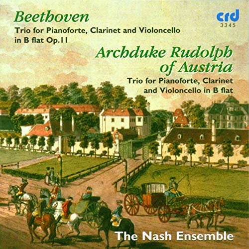 CD cover: Beethoven clarinet trios, featuring a pastoral landscape painting.