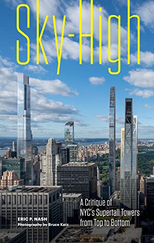 Book cover: “Sky-High” with a cityscape of New York City skyscrapers.
