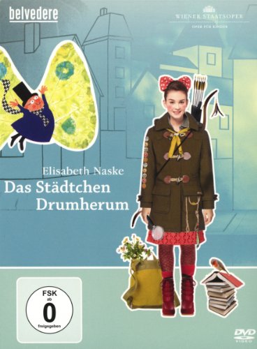 DVD cover for "Naske: das Stadtchen" featuring a girl with a bow and arrow.