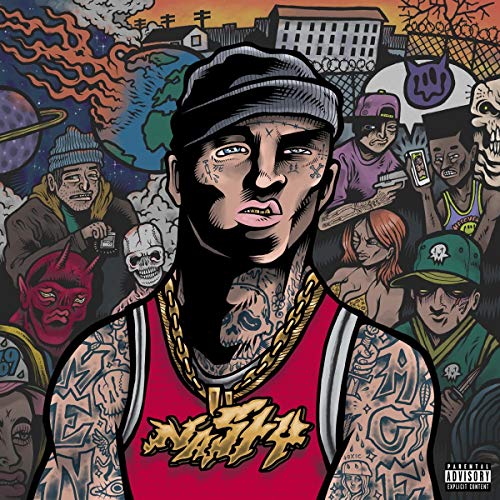 Album cover featuring a man with tattoos and a red tank top.