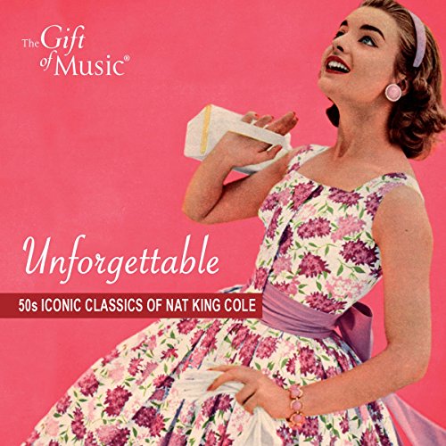 Woman in a 1950s floral dress against a pink background for a CD cover.