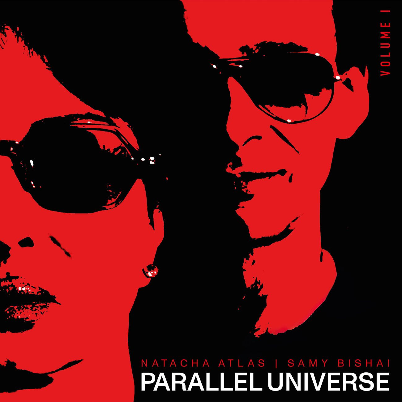 CD cover: Natacha Atlas wearing sunglasses, red and black background.