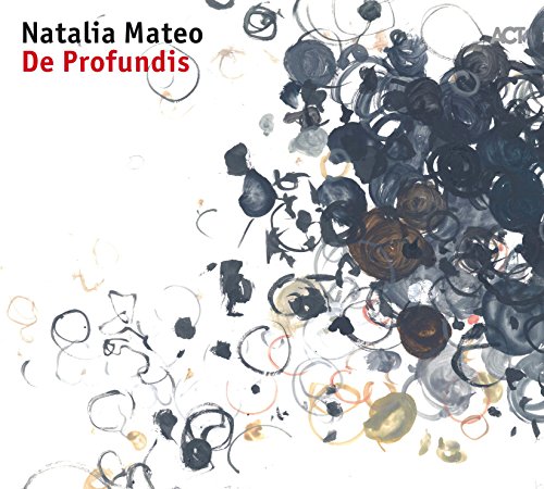 Album cover with abstract swirls and text "Natalia Mateo De Profundis" on white background.