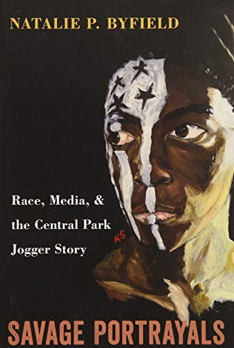 Book cover: close-up portrait of a person with painted facial features.