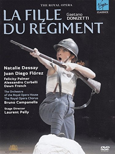 DVD cover for "La Fille du Régiment" featuring a woman in a soldier's uniform.