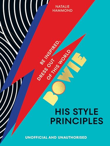 Book cover for “BOWIE His Style Principles” with lightning bolt design.