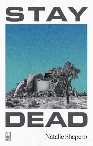 Book cover: "Stay Dead" with a desert landscape and old television.