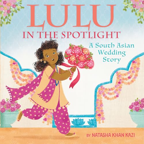 Book cover: girl in pink outfit holding flowers, wedding theme.