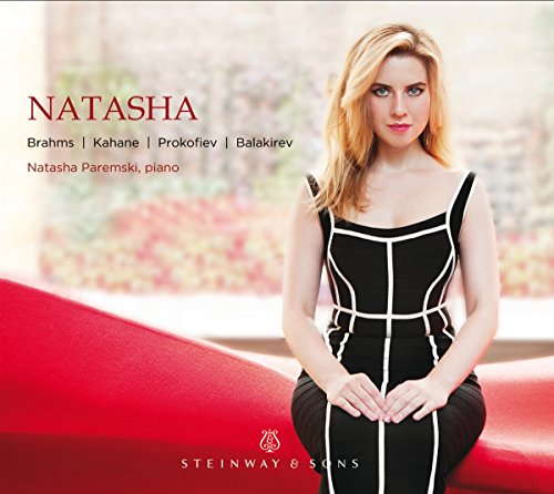 CD cover featuring pianist Natasha Paremski in a black dress.