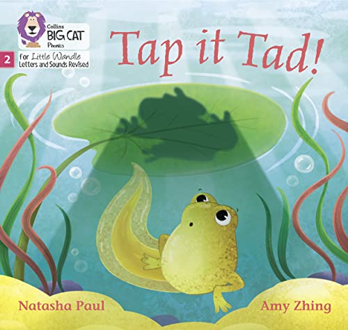 Book cover: a yellow tadpole swimming under a lily pad.