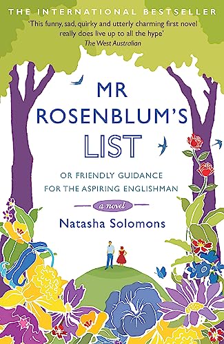 Book cover: “Mr Rosenblum’s List” with floral illustrations and a small landscape.