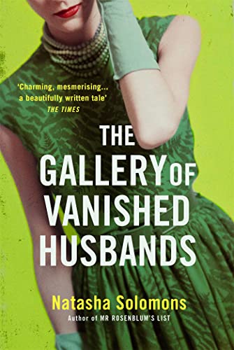 Book cover: woman in green dress, title “The Gallery of Vanished Husbands.”