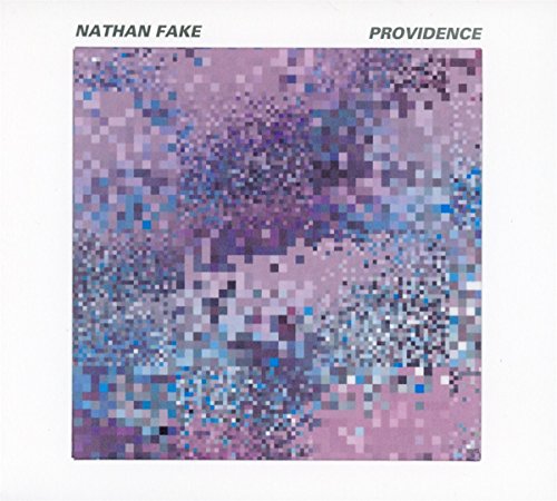 “Providence” album cover by Nathan Fake, pixelated purple and blue abstract art.