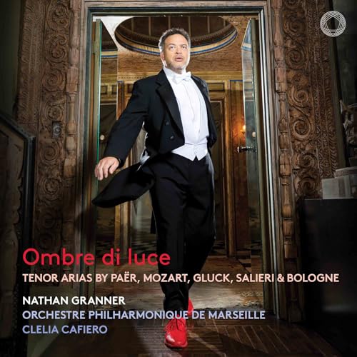 Tenor Nathan Granner in tuxedo stands in ornate doorway, album cover.