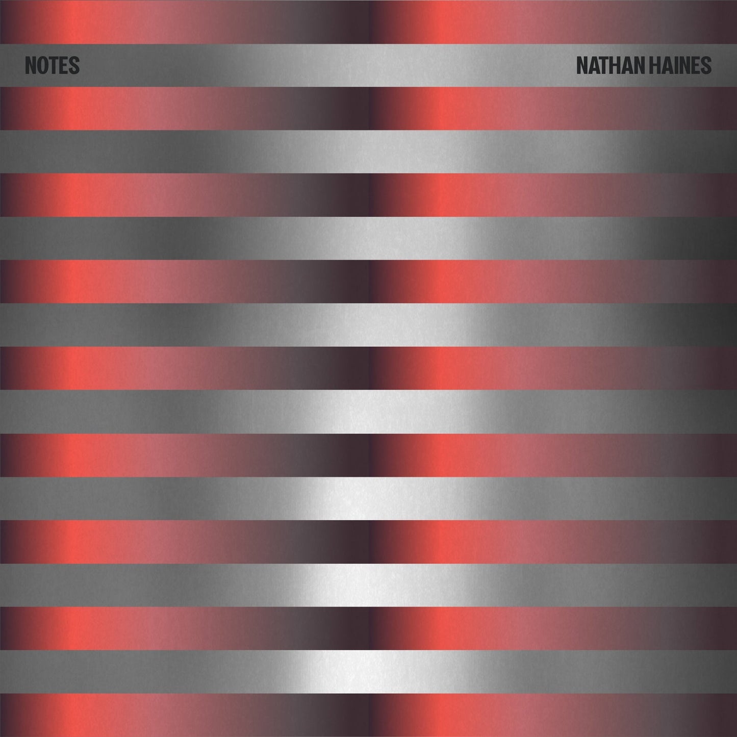 Album cover with horizontal red and silver stripes and the text Notes Nathan Haines.