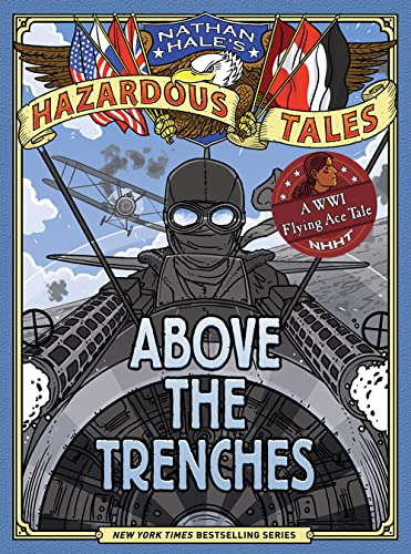 Book cover: WWI pilot with plane, eagle, and flags above title.