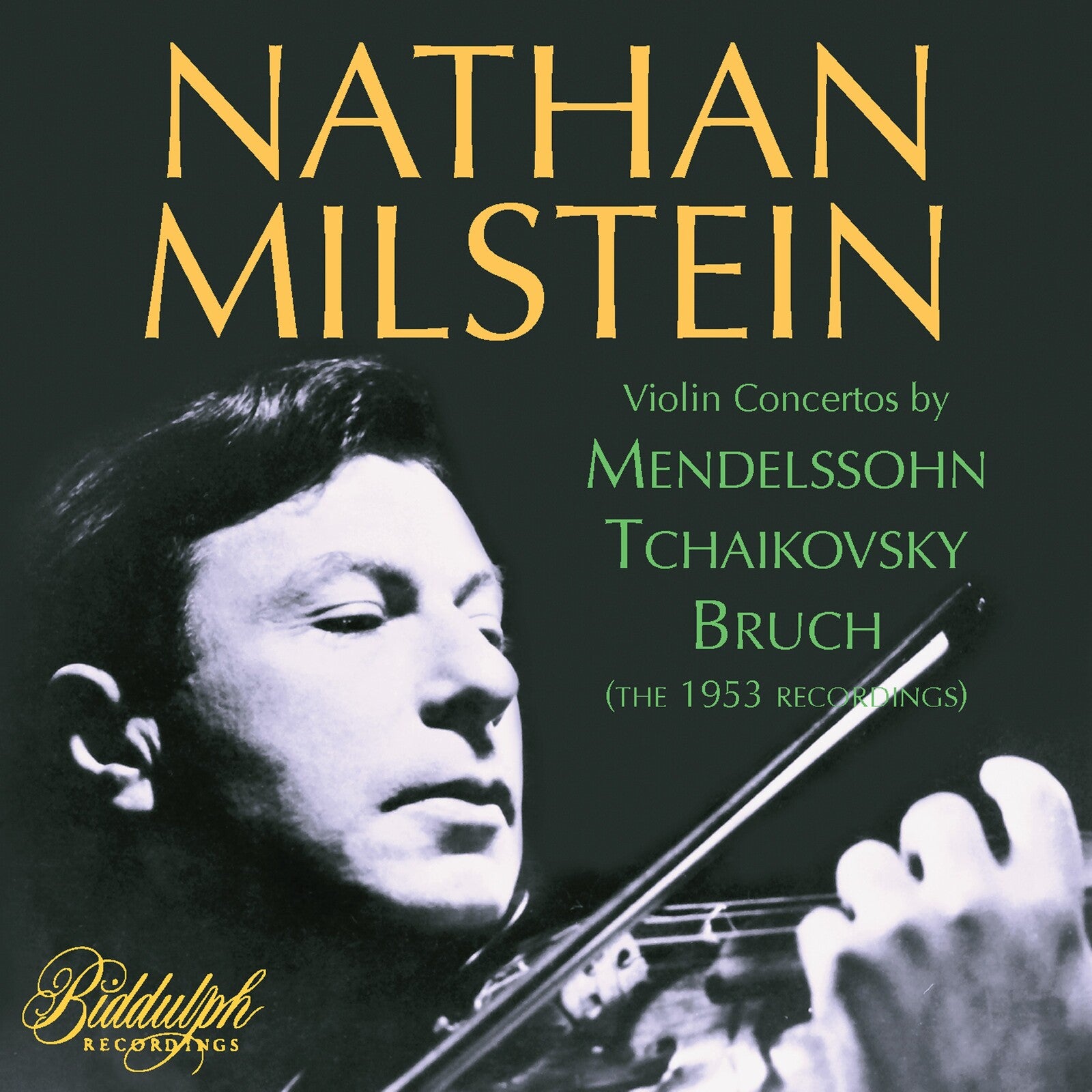CD cover featuring violinist Nathan Milstein in black and white portrait.