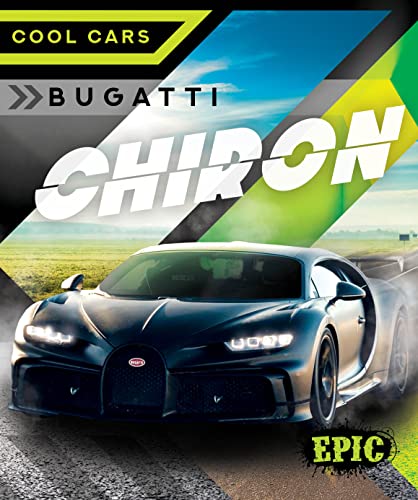 Blue Bugatti Chiron sports car on a road, book cover.